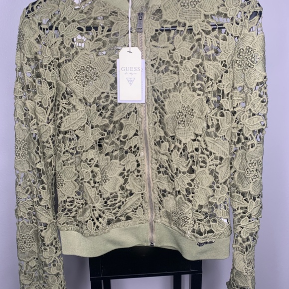 Guess Olive Green Lace Jacket - New with Tag - Size Small - Picture 4 of 8